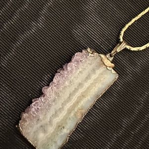 Agate and Amethyst Druzy Necklace